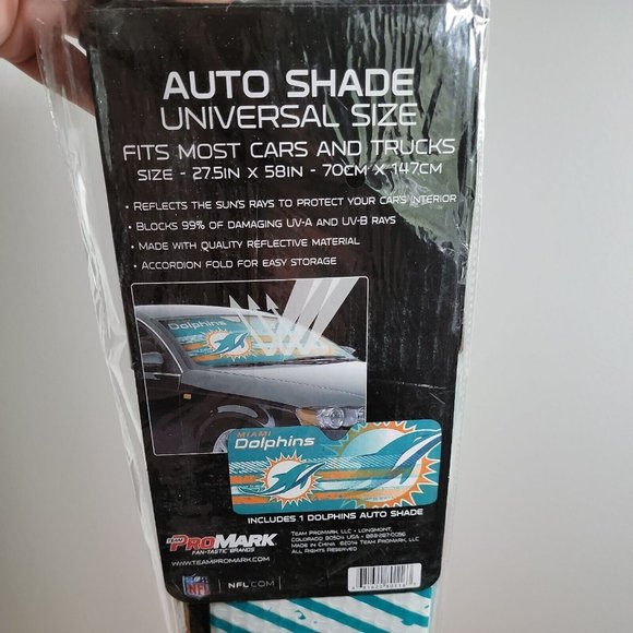 New NFL Miami Dolphins Car Truck SUV Van Windshield Folding SunShade Large Size - Picture 4 of 6